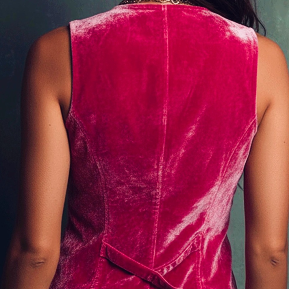 Electric Pink - Velvet Vest - Picture 2 of 3